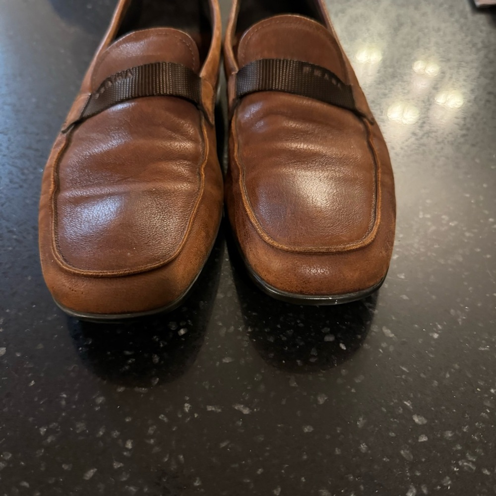 Prada Brown Pebble Leather Loafer/Slip On Men’s size 11 - Picture 2 of 9